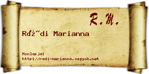 Rádi Marianna névjegykártya
