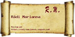 Rádi Marianna névjegykártya
